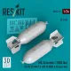 Reskit Rs24-0015 1/24 Mk36 Bombs 1000 Lbs For All Us Navy Raf Of Ww2 Korean War 2 Pcs 3d Printed