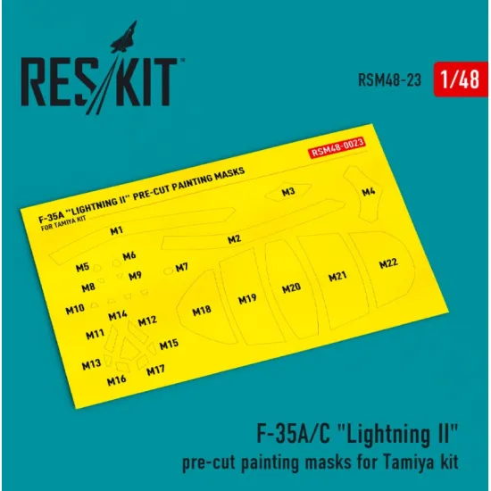 Reskit Rsm48-0023 1/48 F-35 A/C Lightning 2 Pre-cut Painting Masks For Tamiya Kit