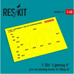 Reskit Rsm48-0024 1/48 F-35a Lightning 2 Pre-cut Painting Masks For Meng Kit