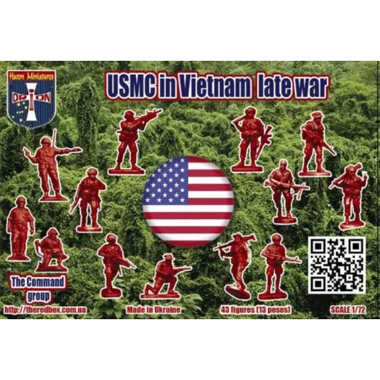 Orion 72072 1/72 Usmc In Vietnam Late War 43 Figures 13 Poses Plastic Figures Kit