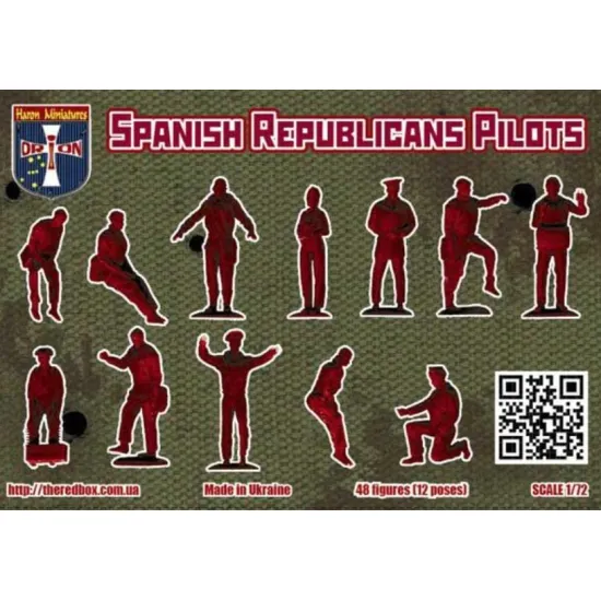 Orion 72073 1/72 Spanish Republicans Pilots 48 Figures 12 Poses Plastic Figures Kit