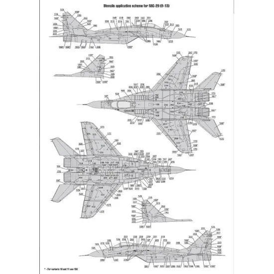 Foxbot 72-062 1/72 Decals Stencils For Mikoyan Mig-29 9-12 9-13 9-51