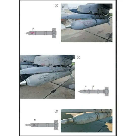 Foxbot 48-088 1/48 Decals Stencils For S-24 Rockets With Death Wishes Ukrainian Air Forces