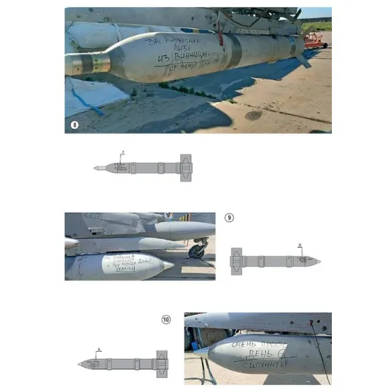 Foxbot 32-037 1/32 Decals Stencils For S-24 Rockets With Death Wishes Ukrainian Air Forces