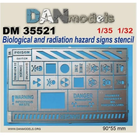 Dan Models 35521 1/35 Biological And Radiation Hazard Signs Stencil 90/55mm