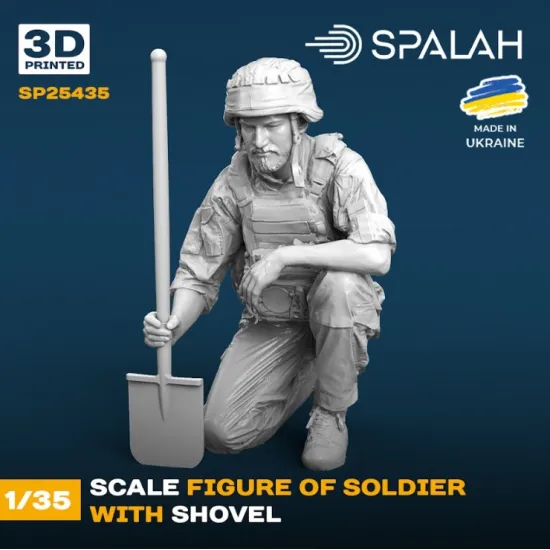 Spalah 25435 1/35 Figure Soldier With A Shovel Resin Model
