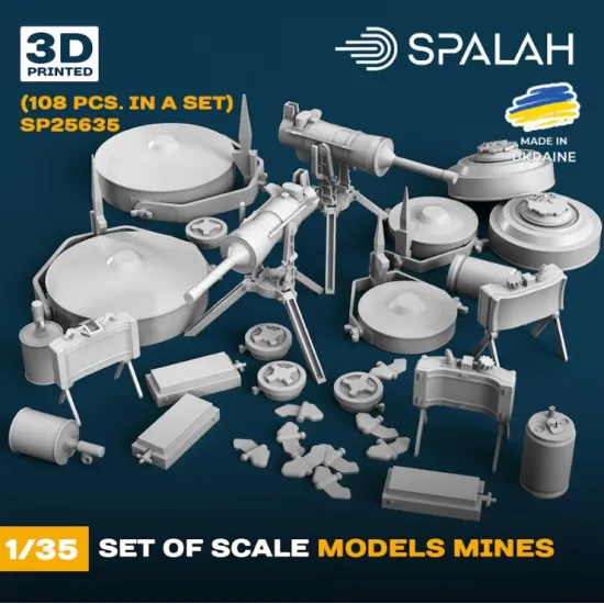 Spalah 25635 1/35 Set Of Scales Models Mines 108 Pcs Resin Model