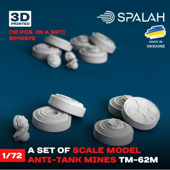 Spalah 10572 1/72 Set Of Scale Models Anti-tank Mines Tm-62m 10 Pcs Resin Model