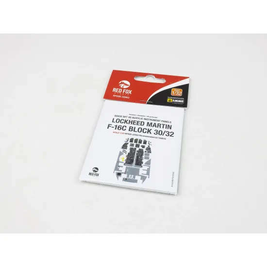 Red Fox Qs-32063 1/32 3d Decal For F-16c Block 30/32 Instrument Panel For Tamiya