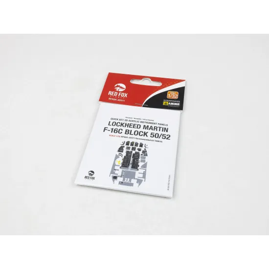 Red Fox Qs-32071 1/32 3d Decal For F-16c Block 50/52 Instrument Panel For Tamiya