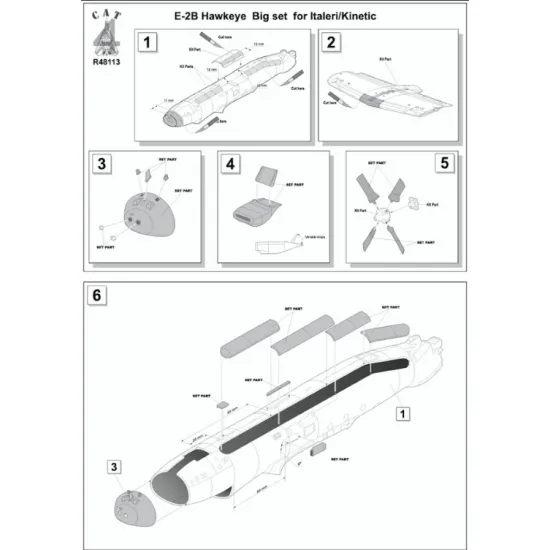 Cat4-r48113 1/48 E-2b Hawkeye Big Set For Kinetic/Italeri Conversion Kit