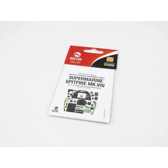 Red Fox Qs-32189 1/32 3d Decal Instrument Panel For Supermarine Spitfire Mk.viii For Tamiya