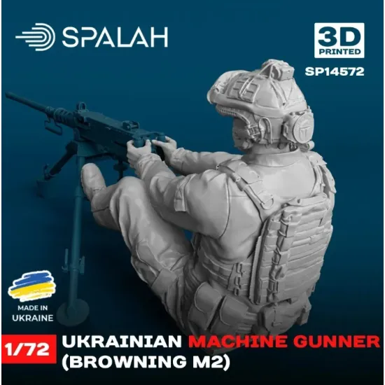 Spalah 14572 1/72 Figure Ukrainian Machine Gunner Browning M2 Model Kit