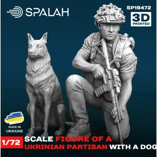 Spalah 19472 1/72 Figure Ukrainian Partisan With A Dog Resin Model Kit
