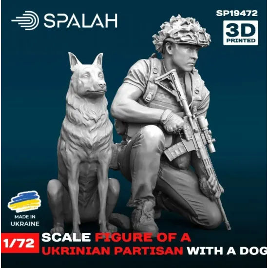 Spalah 19472 1/72 Figure Ukrainian Partisan With A Dog Resin Model Kit