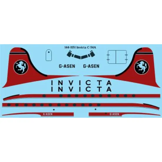 26decals 144-1151 1/144 Invicta Douglas C-54 Laser Decal