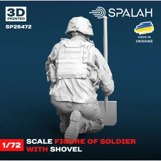 Spalah 25472 1/72 Figure Soldier With A Shovel Resin Model Kit