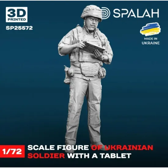 Spalah 25572 1/72 Figure Ukrainian Soldier With A Tablet Resin Model Kit