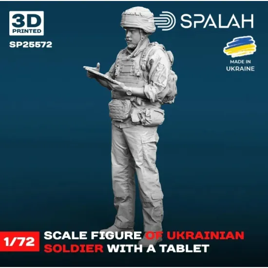 Spalah 25572 1/72 Figure Ukrainian Soldier With A Tablet Resin Model Kit