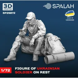 Spalah 25872 1/72 Figure Ukrainian Soldier On Rest Resin Model Kit