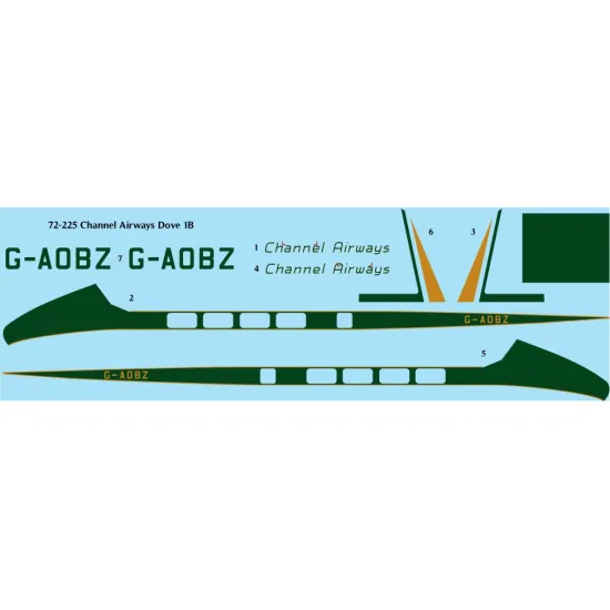 26decals 72-225 1/72 Channel Airways De Havilland Dove Amodel Kit Laser Decal