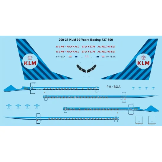 26decals 200-37 1/200 Klm Retro Boeing 737-800 Laser Decal