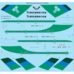 26decals 200-69 1/200 Transamerica Boeing 747-200c Laser Decal