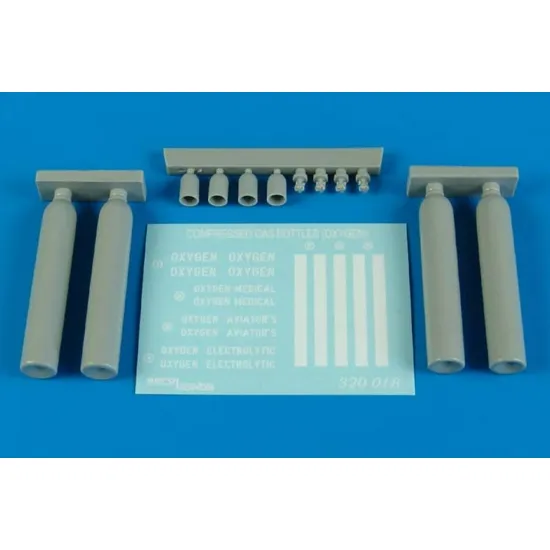 Aerobonus 320018 1/32 Dummy Resin Compressed Gas Bottles Oxygen