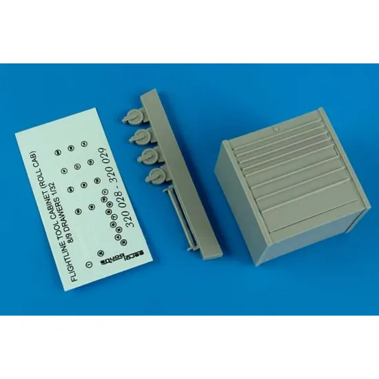 Aerobonus 320029 1/32 Usaf Flightline Toll Cabinet Roll Cab 8 Drawers Resin Kit