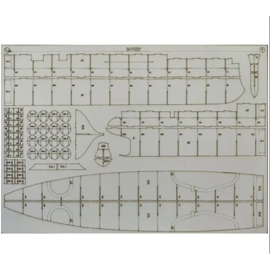 Orel385/2 1/200 Laser Cutting For Paper Model Bouvet