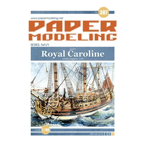 Orel387/2 1/100 Laser Cutting For Paper Model Hms Royal Caroline