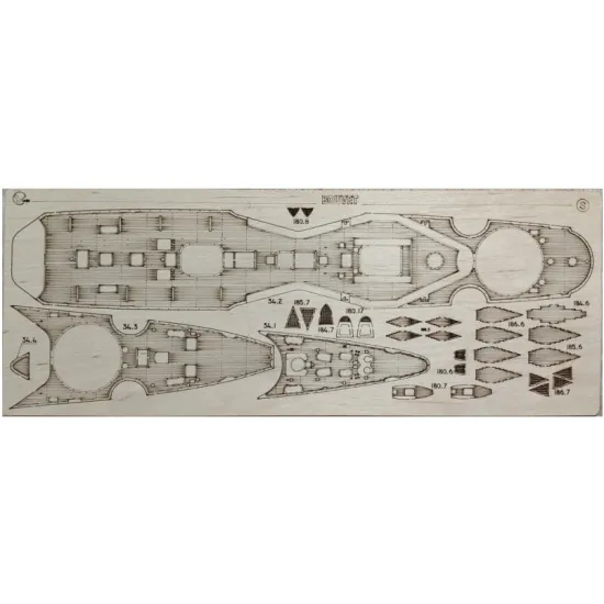 Orel385/3 1/200 Wooden Decks For Paper Model Bouvet