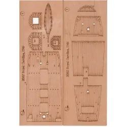 Orel387/3 1/100 Wooden Decks For Paper Model Hms Royal Caroline