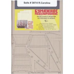 Orel387/4 1/100 Textile Sails For Paper Model Hms Royal Caroline