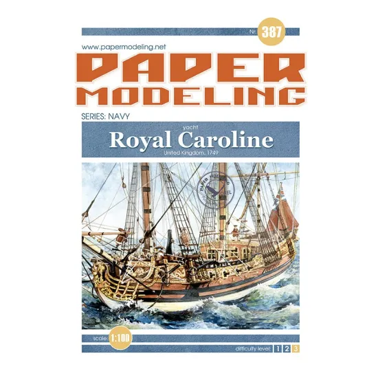 Orel387/4 1/100 Textile Sails For Paper Model Hms Royal Caroline