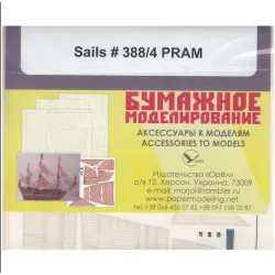 Orel388/4 1/200 Textile Sails For Paper Model Flat-bottomed Vessel