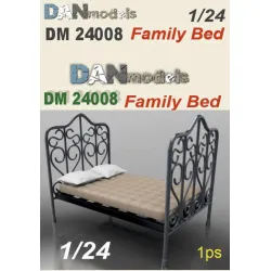 Dan Models 24008 1/24 Family Bed 58/88 Mm Included - Family Bed Mattress Two Pillows Material - 3d Resin