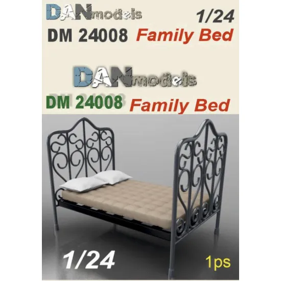 Dan Models 24008 1/24 Family Bed 58/88 Mm Included - Family Bed Mattress Two Pillows Material - 3d Resin