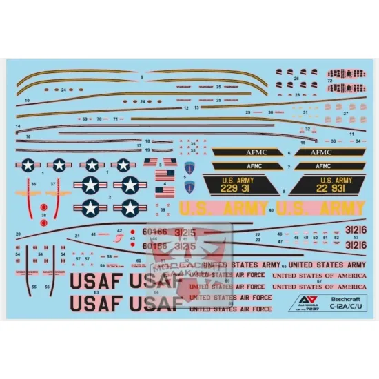 Aa Models 7237 1/72 C-12a/C/U Huron Military Transporter Plastic Model Kit