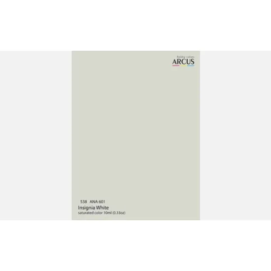 Arcus A538 Acrylic Paint Ana 601 Insignia White Saturated Color