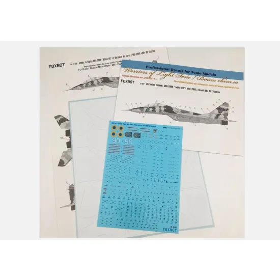 Foxbot 72-027a 1/72 Mikoyan Mig-29ub Ukranian Air Forces Decals With Masks