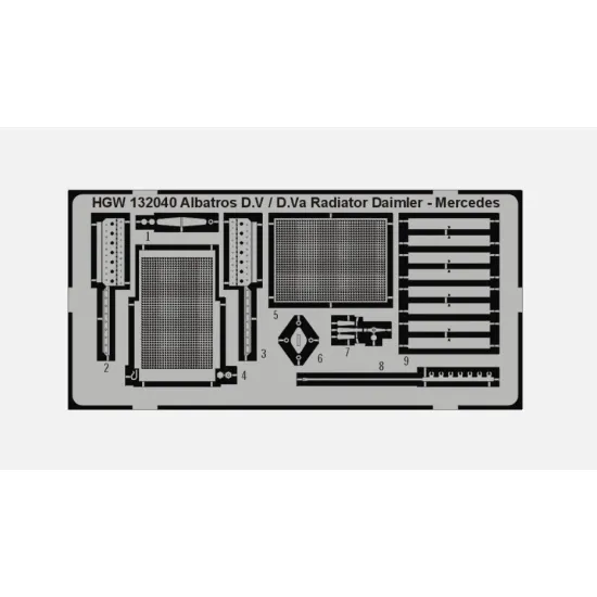 Hgw 132040 1/32 Albatros D V / D Va Radiator Set For Wingnut Wings