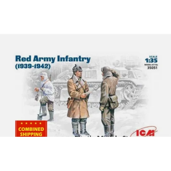 Icm 35051 1/35 Soviet Red Army Infantry 1939-1942 Wwii Plastic Model Kit