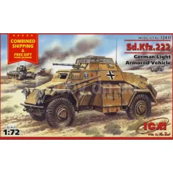 Icm 72411 1/72 Sd Kfz 222 German Light Armored Vehicle 1939 - 1945 Wwii