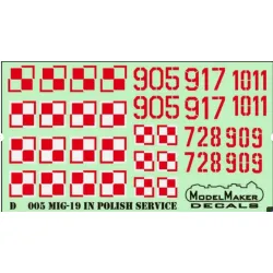 Modelmaker D144005 1/144 Mig-19 In Polish Service Aircraft Decal