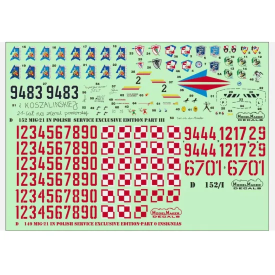 Modelmaker 1/72 D72152 Mig-21 In Polish Service Exclusive Edition Part Iii Decal