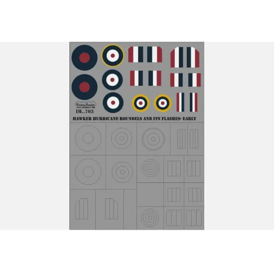 Modelmaker Im72703 1/72 Mask Decal Hawker Hurricane Roundels Fin Flashes Early