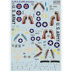 Print Scale 72-485 1/72 Bell P-39 Airacobra Decal For Aircraft