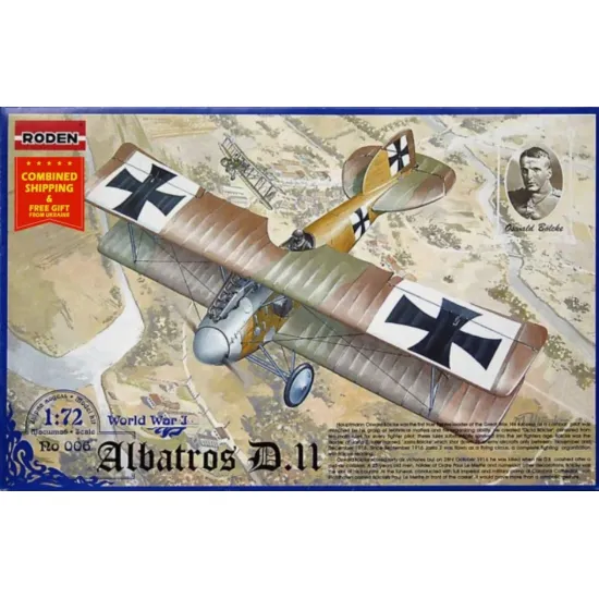 Roden 006 1/72 Albatros D 2 German Biplane Airplane 1916 Wwi Plastic Model