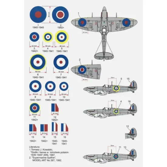 Techmod 48035 1/48 British National Insignias - Supermarine Spitfire Wet Decal